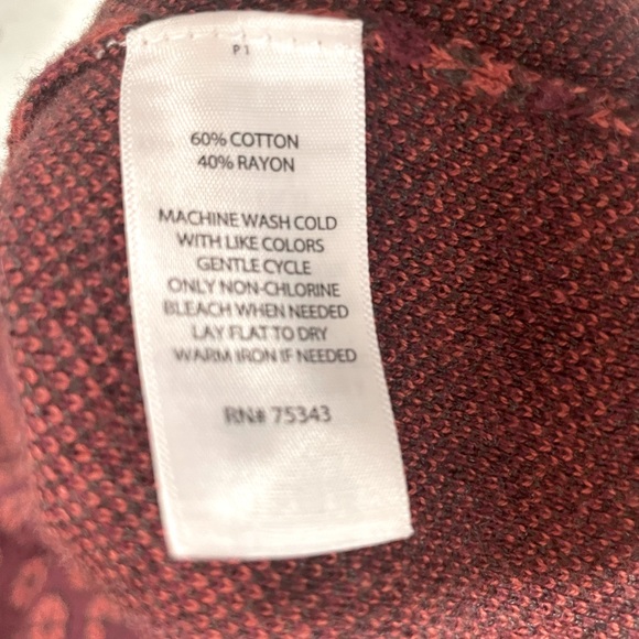 Cynthia Rowley burgundy and orange long sleeve sweater dress, size medium - Picture 6 of 6